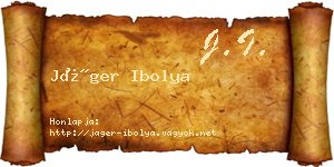 Jáger Ibolya névjegykártya