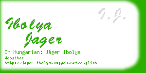 ibolya jager business card